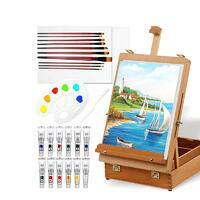 Без бренда «Набор подарочный «Две картинки» 27 предметов: этюдник 35 см из бука, краски акрил 12x12 мл, 2 холста 22x30 на мдф, 10 кистей, мастихин, палитра» в Чите в интернет-магазине Без бренда «Набор подарочный «Две картинки» 27 предметов: этюдник 35 см из бука, краски акрил 12x12 мл, 2 холста 22x30 на мдф, 10 кистей, мастихин, палитра» в Чите