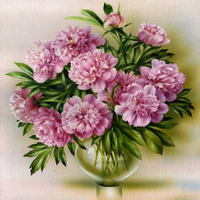 Без бренда «Пионы в круглой прозрачной вазе» в Чите