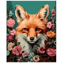 Лисичка в розовых цветах