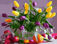 Без бренда «Разноцветные тюльпаны в прозрачной вазе» в Чите в интернет-магазине  Без бренда «Разноцветные тюльпаны в прозрачной вазе» в Чите