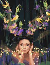 Без бренда «Темноглазая девчонка с цветами и птицами в волосах» в Чите в интернет-магазине  Без бренда «Темноглазая девчонка с цветами и птицами в волосах» в Чите