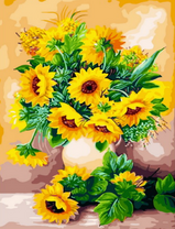 Букет ярких подсолнухов