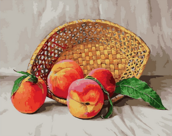 Картина по номерам 40x50 Большие и спелые персики