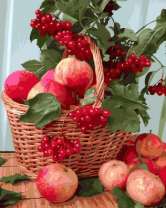 Без бренда «Плетёная корзина с калиной и яблоками» в Чите