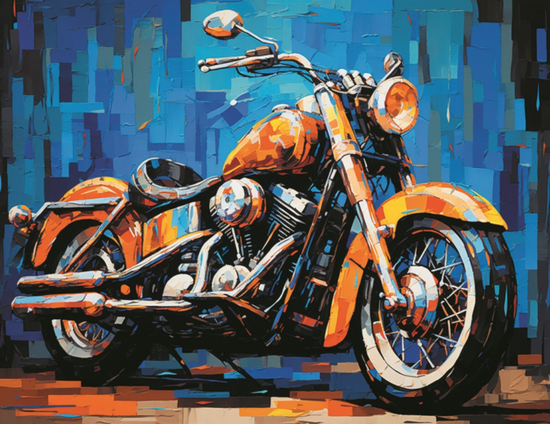 Алмазная мозаика 40x50 Большой мотоцикл
