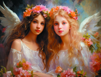 Милый девочки-ангелочки