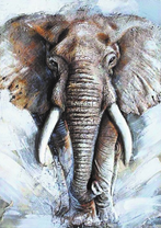 Огромный серый слон