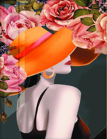 Без бренда «Дама в яркой шляпе и розы» в Чите в интернет-магазине  Без бренда «Дама в яркой шляпе и розы» в Чите