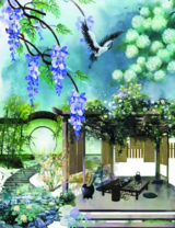 Без бренда «Сад с беседкой, цветами и птицей» в Чите