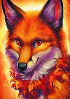 Без бренда «Хитрая лиса с осенним венком» в Чите в интернет-магазине  Без бренда «Хитрая лиса с осенним венком» в Чите