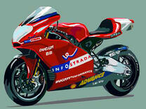 Красный гоночный мотоцикл